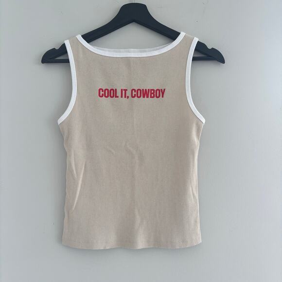 Wild Fable "Cool It Cowboy" Ribbed Tank Top Scoop Neck Size Medium - Picture 1 of 6